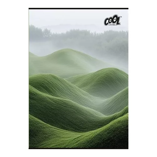 Füzet, tűzött, A4, sima, 80 lap, COOL BY VICTORIA "Green Calm"
