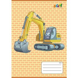   Füzet, tűzött, A5, vonalas, 32 lap, 1. osztály, COOL BY VICTORIA, "Excavator", "14-32"