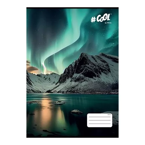 Füzet, tűzött, A4, kockás, 32 lap, COOL BY VICTORIA, "Aurora borealis", "87-32"