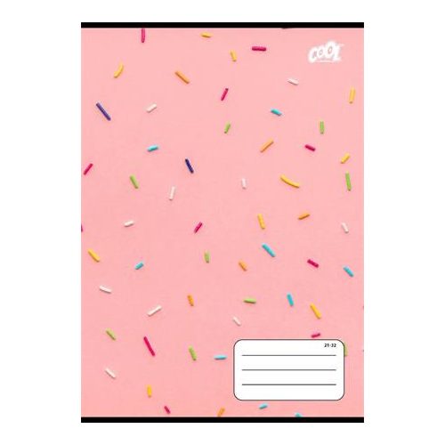 Füzet, tűzött, A5, vonalas, 32 lap, 4-8. osztály, COOL BY VICTORIA "Sweet pink", "21-32"