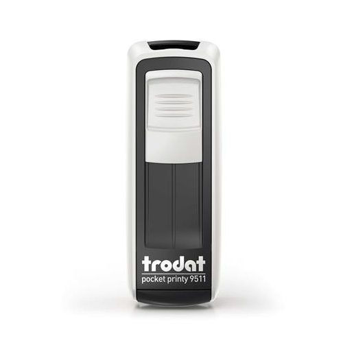 Bélyegző, TRODAT "Pocket Printy 9511", fehér ház, fekete párnával
