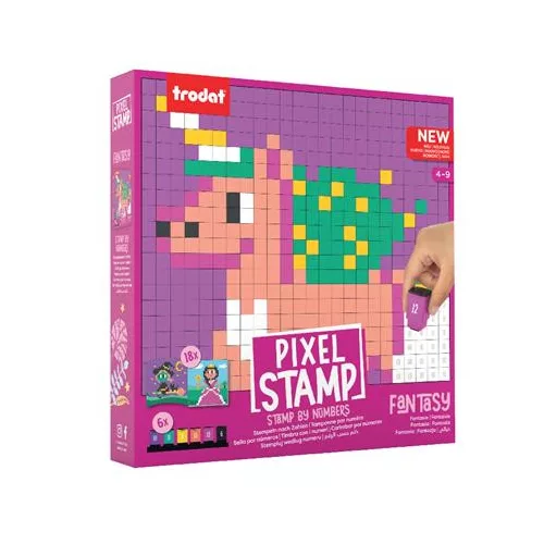 Kreatív foglalkoztató füzet, bélyegzős, TRODAT "Creativ Pixelstamp",  fantázia