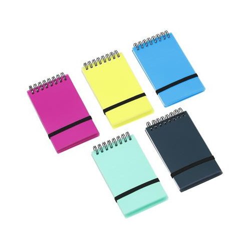 Spirálnotesz, 75x125 mm, vonalas, VIQUEL "Propyglass Mini", vegyes színek