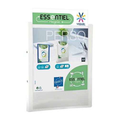 Gyűrűs könyv, panorámás, 2 gyűrű, 25 mm, A4, PP, VIQUEL "Essentiel Perso", fehér
