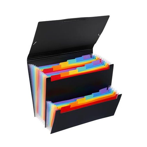 Harmonikamappa, PP, 12+6 rekeszes, VIQUEL "Rainbow Class", fekete