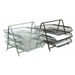 Irattálca, fémhálós, 3 részes, VICTORIA OFFICE, fekete