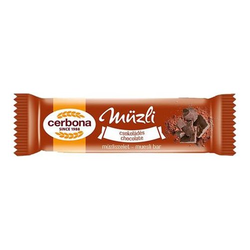 Müzliszelet, 20 g, CERBONA, csokoládés