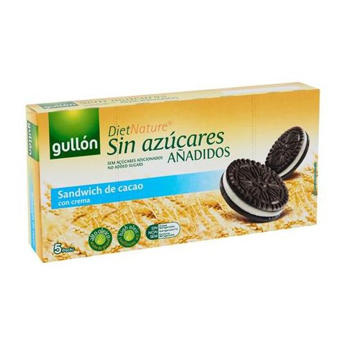 Keksz, édesítőszerrel, 210 g, GULLÓN, kakaós, krém töltelékkel