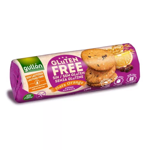 Keksz, 180 g, GULLÓN, gluténmentes, zabbal és naranccsal