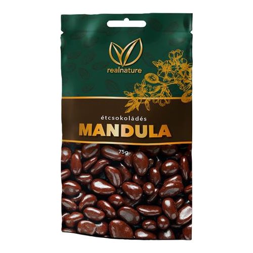 Mandula, 75 g, REAL NATURE, étcsokoládés