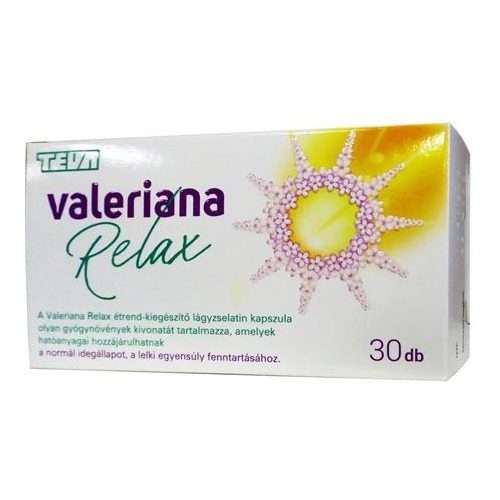 Étrend-kiegészítő lágyzselatin kapszula, 30 db, VALERIANA "Relax", gyógynövénykivonatokkal