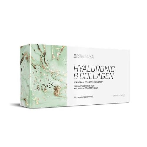 Étrend-kiegészítő tabletta, 120 tabletta, BIOTECH USA "Hyaluronic and Collagen"