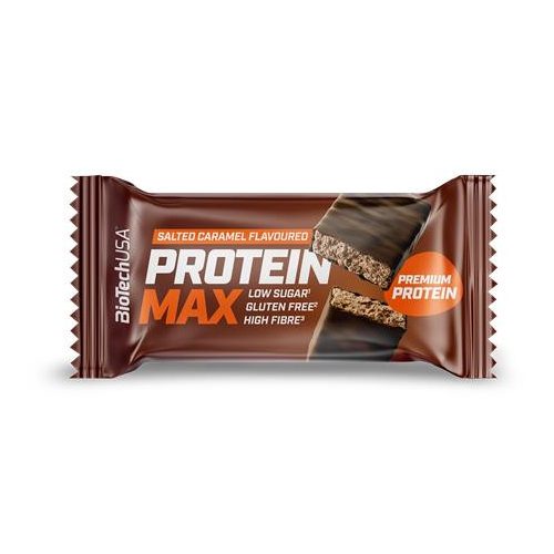 Fehérjeszelet, gluténmentes, 45g, BIOTECH USA "Protein Max", sós karamell