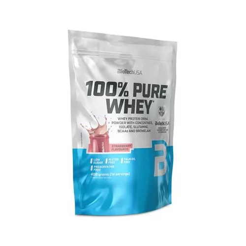 Tejsavó fehérjepor, 400g, BIOTECH USA "100% Pure Whey", eper