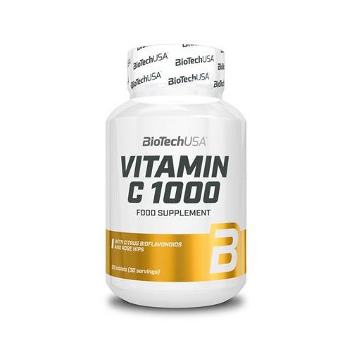 Étrend-kiegészítő tabletta, 30 tabletta, 1000mg C-vitaminnal, BIOTECH USA