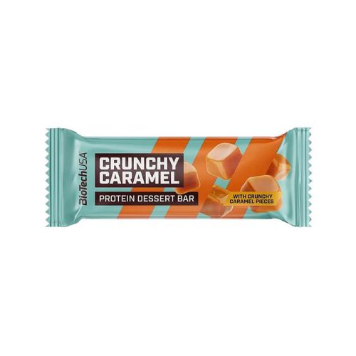 Fehérjeszelet, gluténmentes, 50g, BIOTECH USA "Protein Dessert Bar", Crunchy Caramel