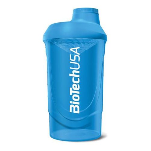 Keverőpalack, 600ml, BIOTECH USA "Wave Shaker", kék