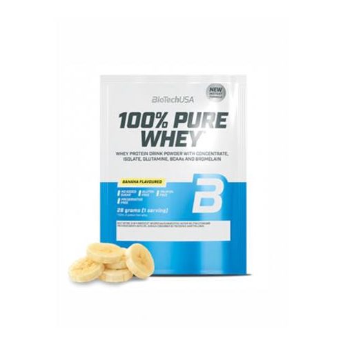 Tejsavó fehérjepor, 28g, BIOTECH USA "100% Pure Whey", banán