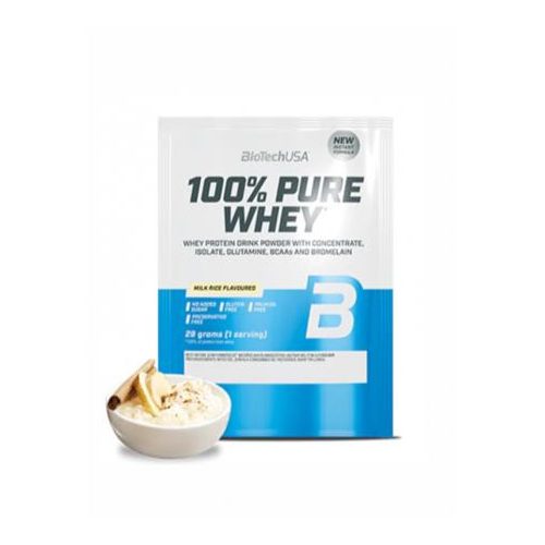Tejsavó fehérjepor, 28g, BIOTECH USA "100% Pure Whey", tejberizs