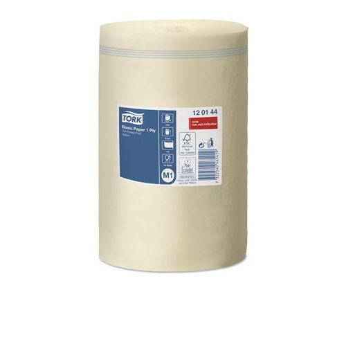 Kéztörlő, belsőmag-adagolás, 1 rétegű, M1 rendszer, Universal, TORK, sárga