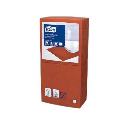 Szalvéta, 1/4 hajtogatott, 2 rétegű, 33x33 cm, Advanced, TORK "Lunch", terrakotta