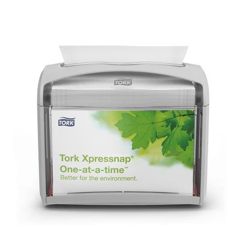 Szalvéta adagoló, 16,9x20,1x14,1 cm, asztalra helyezhető, N4 rendszer, Signature line, TORK "Xpressnap", szürke