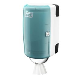   Kéztörlő adagoló, belsőmag-adagolás, M1 rendszer, Performance, TORK "Mini", fehér/türkiz