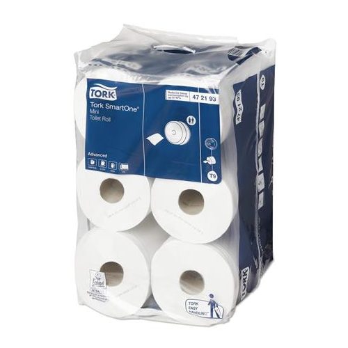 Toalettpapír, T9 rendszer, 2 rétegű, 14,9 cm átmérő, TORK " SmartOne Mini", fehér