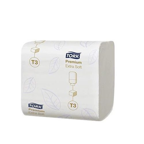 Toalettpapír, T3 rendszer, 2 rétegű, Premium, TORK "Extra Soft Folded", fehér