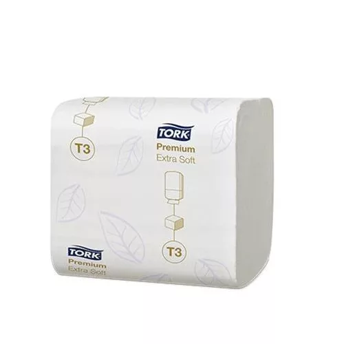Toalettpapír, T3 rendszer, 2 rétegű, Premium, TORK "Extra Soft Folded", fehér