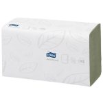 Kéztörlő, Z hajtás, 2 rétegű, 250 lap, H3 rendszer, Advanced, TORK "Singlefold", zöld