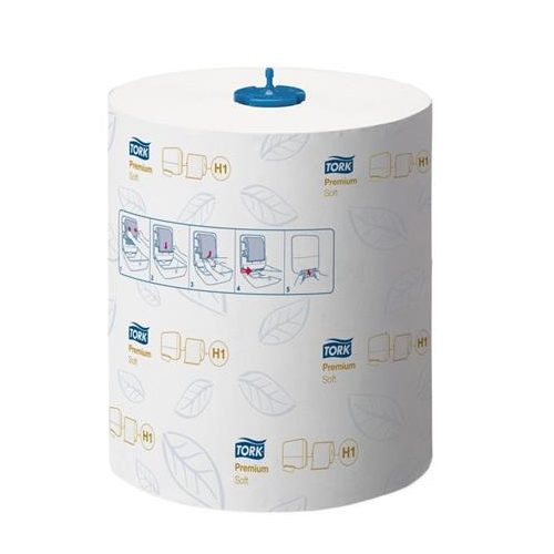 Kéztörlő, tekercses, 2 rétegű, H1 rendszer, Premium, TORK "Matic Soft", fehér