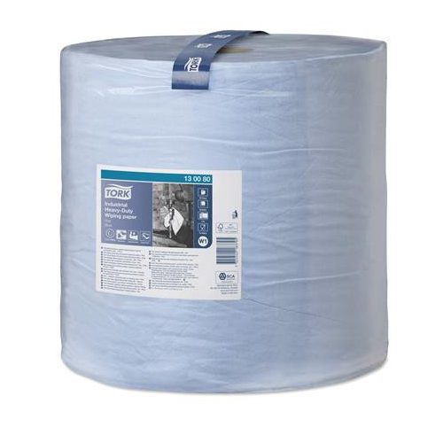 Törlőpapír, tekercses, 39 cm átmérő, W1 rendszer, 3 rétegű, TORK "Nagy teljesítményű", kék