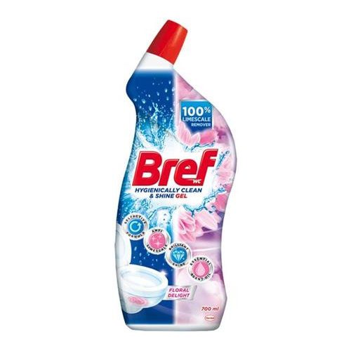 WC-tisztítógél, 700 ml, BREF, virág