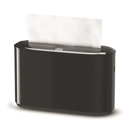 Kéztörlő adagoló, Interfold hajtogatás, pultra tehető. H2 rendszer, Elevation, TORK "Xpress Multifold", fekete