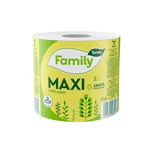 Toalettpapír, 2 rétegű, kistekercses, 64 tekercs, TENTO, "Family Maxi"