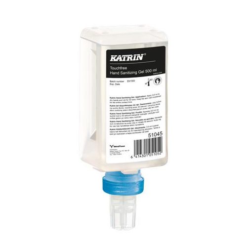Kézfertőtlenítő gél, alkoholos, 500 ml, szenzoros adagolóba, KATRIN, "Touchfree"