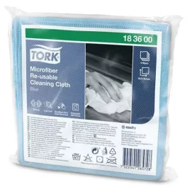   Tisztítókendő, mikroszálas, újra felhasználható, 1 rétegű, W8 rendszer, TORK, kék