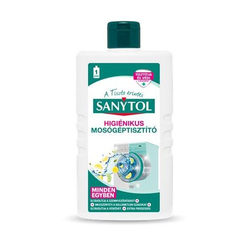 Fertőtlenítő mosógép tisztítószer, 250 ml, SANYTOL "Minden egyben"