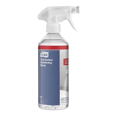 Felületfertőtlenítő spray, kétfunkciós szórófejjel, 500 ml, TORK, illatmentes
