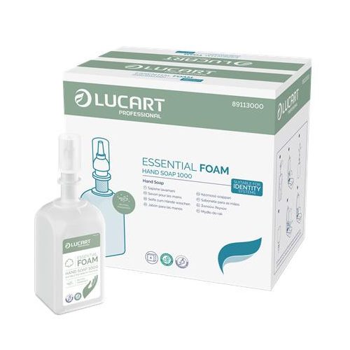 Habszappan, utántöltő, 1 liter, LUCART "IDENTITY Essential", fehér