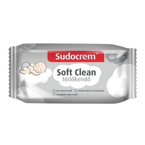 Törlőkendő, 55 lap, SUDOCREM "Soft Clean"