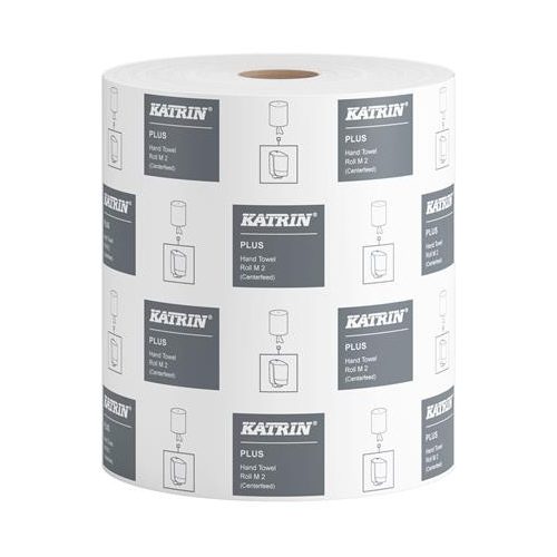 Kéztörlő, tekercses, 2 rétegű, KATRIN, "Plus M/100", hófehér