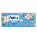 Papír zsebkendő, 3 rétegű, 10x10 db, PUFINA "Sensitive"