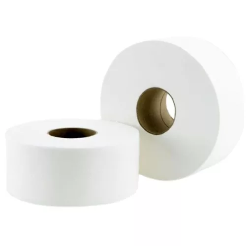 Toalettpapír, 2 rétegű, nagytekercses, 10 méter, 19 cm átmérő, hófehér