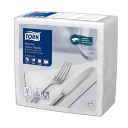   Szalvéta, 1/4 hajtogatott, 2 rétegű, 39,5x39 cm, Advanced, TORK "Texturált Dinner", fehér