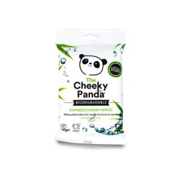   Kéztörlő kendő, bambusz, nedves, 12 lap, CHEEKY PANDA, illatmentes