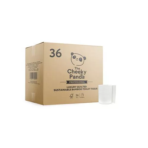 Toalettpapír, bambusz, 3 rétegű, kistekercses, 36 tekercs, CHEEKY PANDA, fehér