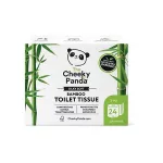 Toalettpapír, bambusz, 3 rétegű, kistekercses, 24 tekercs, CHEEKY PANDA, fehér