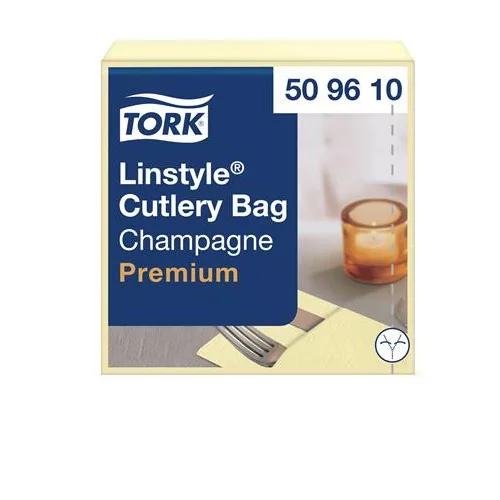 Szervizszalvéta, iparilag komposztálható, 1 rétegű, 39x39 cm, Premium, TORK "LinStyle", pezsgő